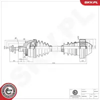 ESEN SKV 40SKV099 Antriebswelle für VW SHARAN (7M8, 7M9, 7M6) Sharan Kastenwagen (7M) für FORD GALAXY (WGR) für SEAT Alhambra (7V8, 7V9)