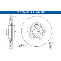 Ate Bremsscheibe 24.0134-0119.1, 1 Stück