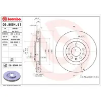 Brembo Bremsscheibe 09.8004.51, vorne, belüftet, 1 Stück