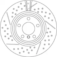 TRW Bremsscheibe DF6606S hinten, perforiert, geschlitzt, hochkarbonisiert, 1 Stück