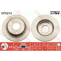 TRW Bremsscheibe DF6214 vorne, belüftet, 1 Stück