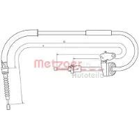 METZGER Handbremsseil Seilzug Feststellbremse für MINI Schrägheck (R50, R53) Hinten Links 10.4305