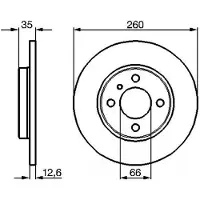 Bosch Bremsscheibe 0986478029 voll 260mm 13mm für BMW