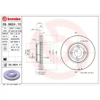 Brembo Bremsscheibe 09.9824.11, vorne, belüftet, 1 Stück