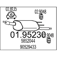 MTS Endschalldämpfer OPEL 01.95230 5852044,90529433 Endtopf,Auspuff Endtopf,Nachschalldämpfer,ESD