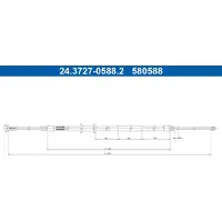 Ate Seilzug, Feststellbremse [Hersteller-Nr. 24.3727-0588.2] für Citroën, Opel, Peugeot, Vauxhall, Fiat