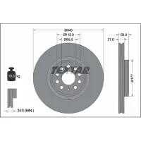 Textar Bremsscheibe 92337405 vorne, belüftet, hochkarbonisiert, 1 Stück