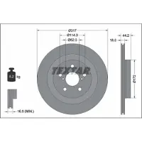 Textar Bremsscheibe 92343103 hinten, belüftet, 1 Stück
