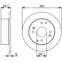 Bosch Bremsscheibe 0 986 479 504 hinten, voll, 1 Stück