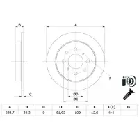 Bosch Bremsscheibe 0 986 479 F34 hinten, voll, 1 Stück