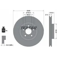 Textar Bremsscheibe 92306703 vorne, belüftet, 1 Stück