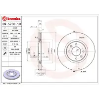Brembo Bremsscheibe [Hersteller-Nr. 09.5730.10] für Citroën, Peugeot