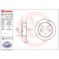 Brembo Bremsscheibe Hinterachse Voll [Hersteller-Nr. 08.A114.21] für Hyundai, Kia