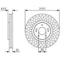 Bosch 1x Bremsscheibe [Hersteller-Nr. 0986479T01] für Mitsubishi
