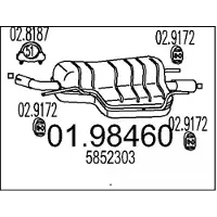 MTS Endschalldämpfer OPEL 01.98460 5852303 Endtopf,Auspuff Endtopf,Nachschalldämpfer,ESD