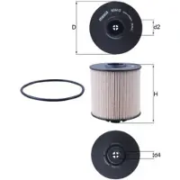 MAHLE ORIGINAL Kraftstofffilter KX 67/2D für Mercedes-Benz Vario Kipper