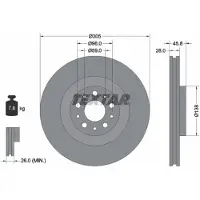 Textar Bremsscheibe 92237603 vorne, belüftet, 1 Stück