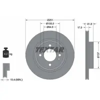 Textar Bremsscheibe 92278003 vorne, belüftet, 1 Stück