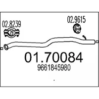 MTS Abgasrohr FIAT,PEUGEOT,CITROËN 01.70084 9661845980
