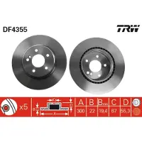 TRW Bremsscheibe LUC DF4355 hinten, belüftet, 1 Stück