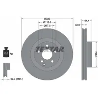 Textar Bremsscheibe 92119905 vorne, belüftet, hochkarbonisiert, 1 Stück