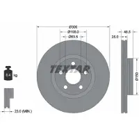 Textar Bremsscheibe 92326003 vorne, belüftet, 1 Stück