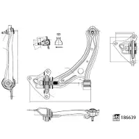 FEBI BILSTEIN 186639 Querlenker Vorne Links für HONDA Jazz III Schrägheck (GE, GG, GP, ZA)