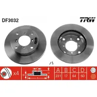 TRW Bremsscheibe DF3032 vorne, belüftet, 1 Stück