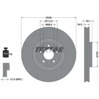 Textar Bremsscheibe 92238205 vorne, belüftet, 1 Stück