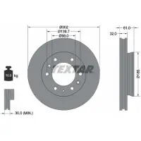 Textar Bremsscheibe 92253403 vorne, belüftet, 1 Stück
