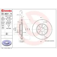 Brembo Bremsscheibe 09.9631.14, vorne, belüftet, 1 Stück