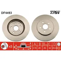 TRW Bremsscheibe DF4493 vorne, belüftet, 1 Stück