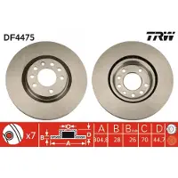 TRW Bremsscheibe LUC DF4475 vorne, belüftet, hochkarbonisiert, 1 Stück