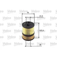 Valeo Ölfilter 586549 Filtereinsatz 124mm für SAAB OPEL VAUXHALL RENAULT