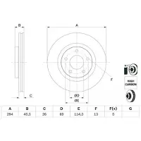 Bosch Bremsscheibe 0986479745 belüftet 294mm 26mm für PEUGEOT JEEP MITSUBISHI