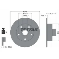 Textar Bremsscheibe 92072100, hinten, voll, 1 Stück