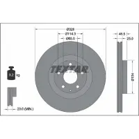 Textar Bremsscheibe 92337603 vorne, belüftet, 1 Stück