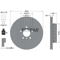 Textar Bremsscheibe PRO+ 92265825 vorne, belüftet, hochkarbonisiert, 1 Stück