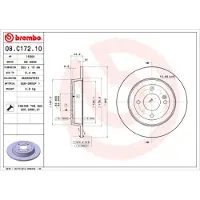 Brembo Bremsscheibe 08.C172.10, hinten, voll, 1 Stück