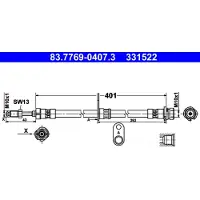 Ate Bremsschlauch 83.7769-0407.3 für Ford Transit Connect V408