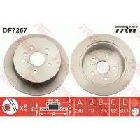 TRW Bremsscheibe DF7257 hinten, voll, 1 Stück