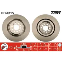 TRW Bremsscheibe DF6011S vorne, belüftet, 1 Stück