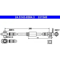 Ate Bremsschlauch 24.5143-0584.3 für VW Jetta IV Golf VI Variant Beetle