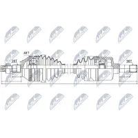 NTY NPW-FR-042 Antriebswelle Vorne Links für FORD Transit Mk6 Kasten (V347, V348, FA) Transit Mk6 Bus (V347, V348, FD, FB, FS, FZ, FC)