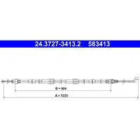 Ate Handbremsseil Seilzug Feststellbremse für VW Transporter V Bus (7HB, 7HJ, 7EB, 7EJ, 7EF, 7EG, 7HF, 7EC) Hinten 24.3727-3413.2
