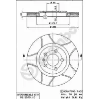 Brembo Bremsscheibe 09.5570.75, vorne, geschlitzt, belüftet, 1 Stück