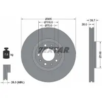 Textar Bremsscheibe 92220803 vorne, belüftet, 1 Stück