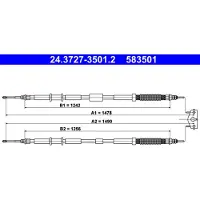 Ate Handbremsseil Seilzug Feststellbremse für OPEL Corsa E Schrägheck (X15) Hinten 24.3727-3501.2