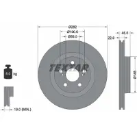 Textar Bremsscheibe 92333503 vorne, belüftet, 1 Stück