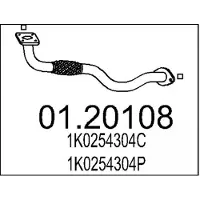 MTS Abgasrohr VW,SEAT 01.20108 1K0254304C,1K0254304P